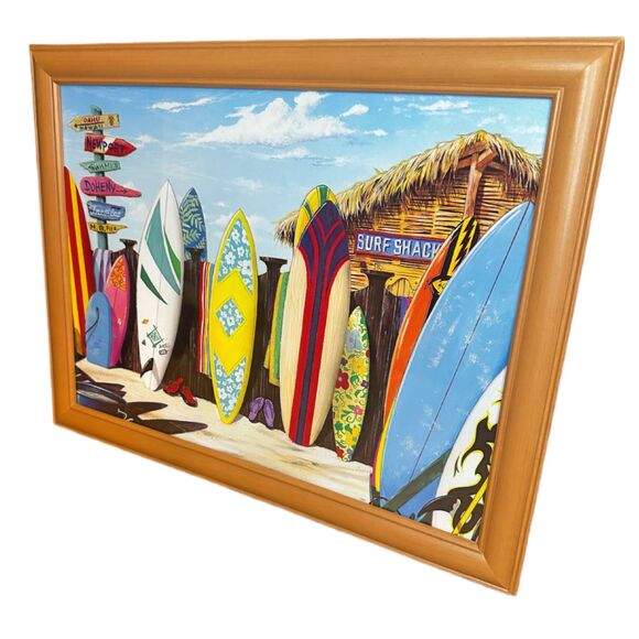 Vintage 12x16" Print called "Surf Shack" Nautical Boho Beach Coastal Tropical - Picture 3 of 6